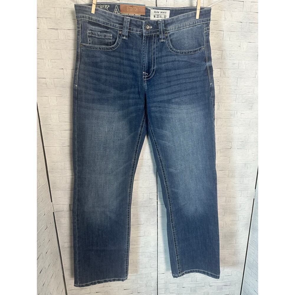 Axel‎ men's jeans slim boot cut light wash distressed casual denim western